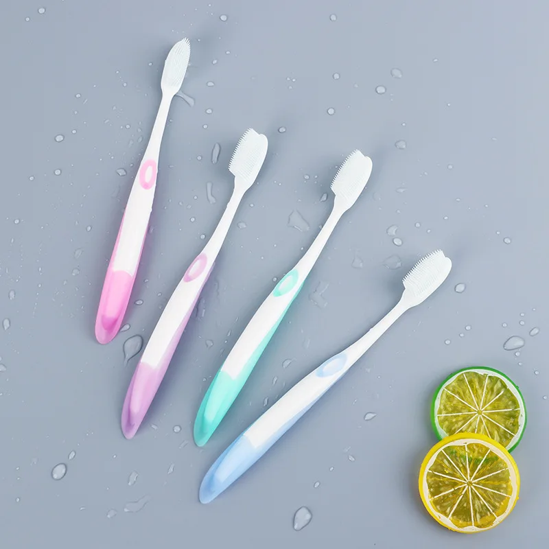 

Wechat Business Hot Selling Nanometer Toothbrush Adult Soft Bristle Toothbrush Silicone Toothbrush Home with Sheath Factory Whol