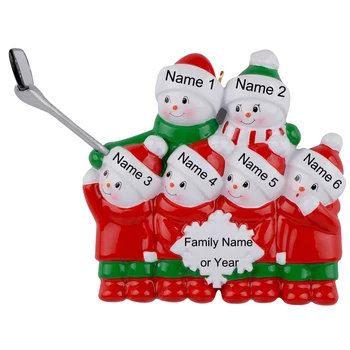 

Maxora Selfie Family of 6 Resin Personalized Christmas Tree Ornaments
