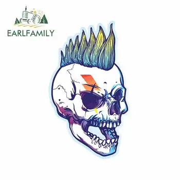

EARLFAMILY 13cm x 13cm Punky Skull Hair Skeleton Tattoo Graffiti Sticker DIY Anime Personality Creative Stickers Vinyl Car Wrap
