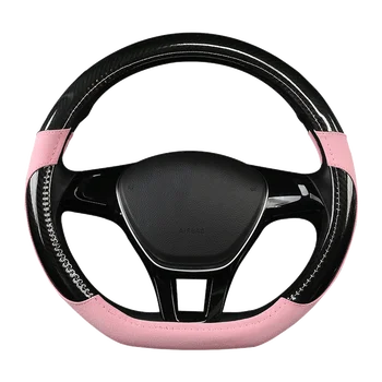 

Carbon fiber car leather steering wheel cover Hand Sew Car For Volkswagen VW Golf 7 Mk7 New Polo 2014 2015 2016 2017