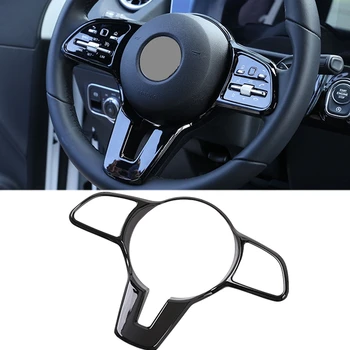 

Car Black ABS Steering Wheel Decoration Frame Trim Cover for Mercedes Benz A B C E CLA GLC GLE CLS Class