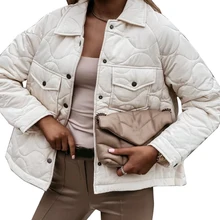

Casual Women Pockets Single Breasted Long Sleeve Turn-down Collar Winter Solid Jacket Warm Coat Female Casual Vintage Outwear