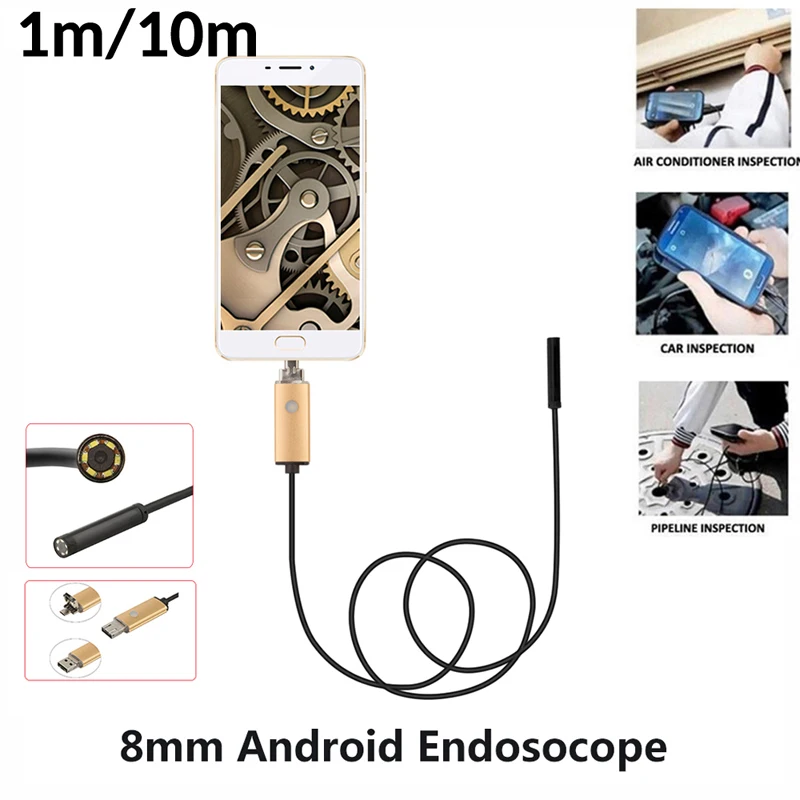 8mm HD 720P 960P 2MP 2M 5M 10M 1M USB Android endoscope camera IP68 waterproof hard line detection tube mini camera