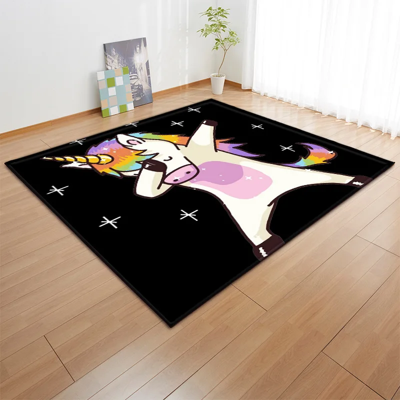 3D единорог серии ковер мультфильм Животные Дети Спальня игровые коврики мягкие фланелевые пены памяти большие ковры для гостиной коврики