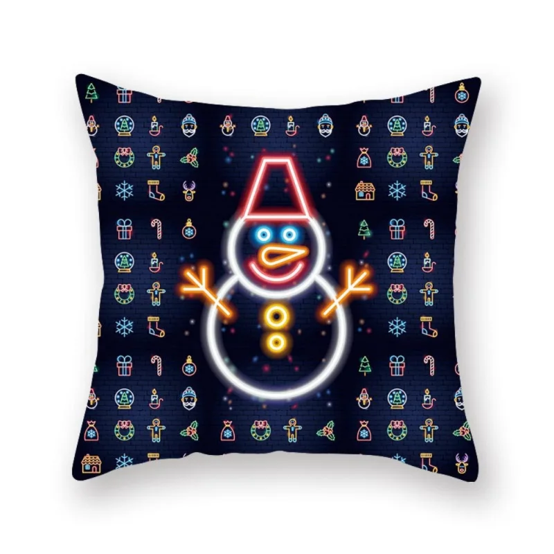 

Christmas Snowman Cushion Case Cover Snowflake Cushion Cover Case for Car Sofa Christmas Home Decorative l1