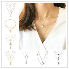 Новинка, колье золотого цвета для женщин, длинная луна, колье, ожерелья, кружево, бархат, модное ювелирное изделие, подарок