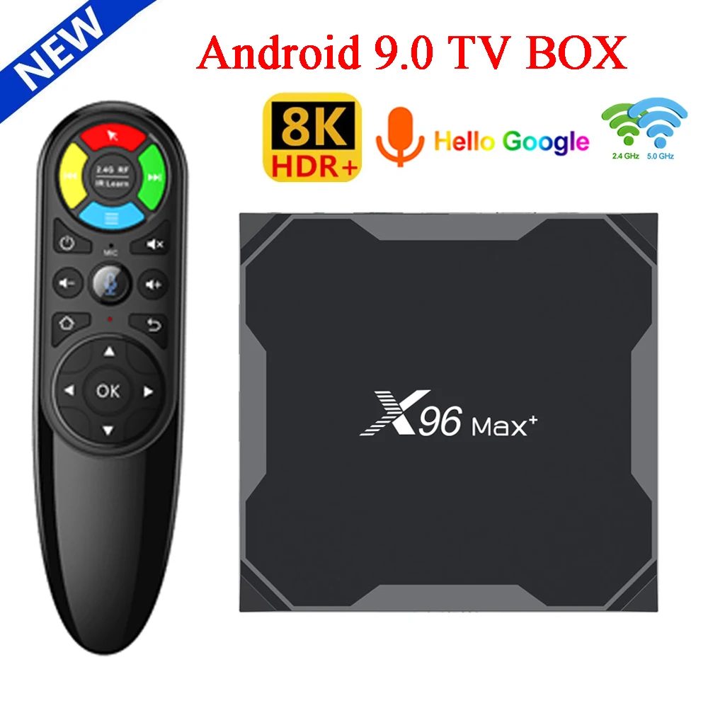 ТВ приставка 2020 X96 MAX Plus 2 8K Android 9 0 Amlogic S905X3 четырехъядерный 5G Wifi 4 Гб 64 ГБ 32 Смарт бокс плюс Media Play|ТВ-приставки и