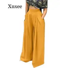 High Waist Wide Leg Pants Women Fashion Autumn Plus Size Trousers Streetwear Casual Loose Pocket Party Palazzo Pants pockets
