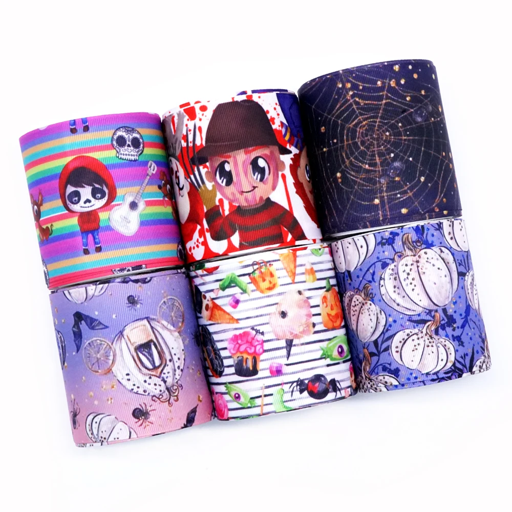 

Free shipping 50 yard cartoon printed grosgrain ribbon 31722