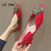 Newest Spring/Autumn Women Flats Brand Women shoes Fashion Shiny Crystal Pointed Toe Casual Shoes Woman Shallow Mouth Boat Shoes