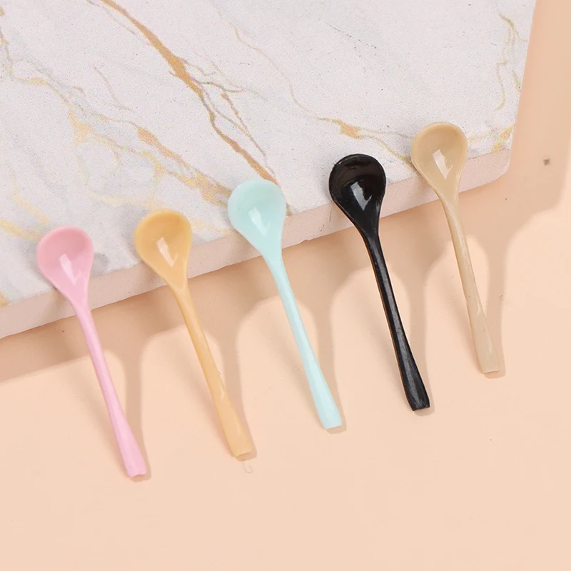 

Candy Color 1Pc 1/12 Dollhouse Miniature Accessories Mini Desserts spoon Model Simulation Toys for Doll House Decoration