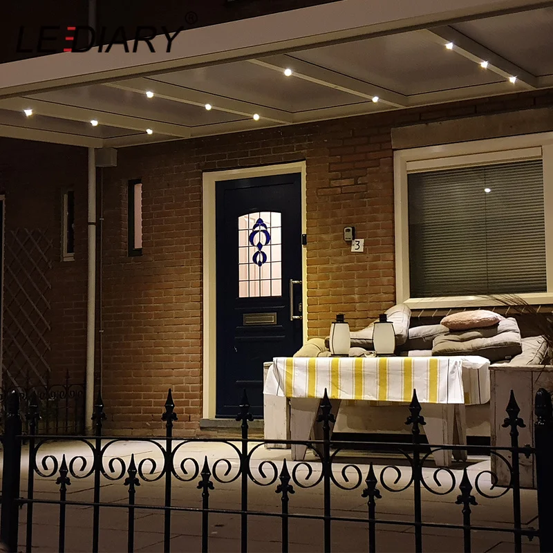 LEDIARY 3 Pack Mini Downlights for Ceiling Cabinet,12V Warm White,27mm Cut Out Spotlight,with Power Plug and Six Holes Connect Box
