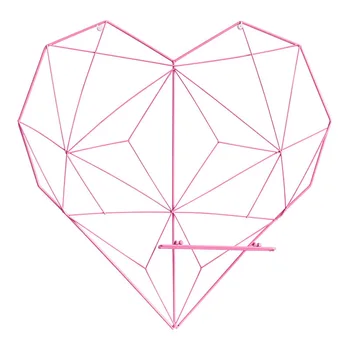 

Love Heart Shaped Iron Storage Rack Wall Hanging Photos Postcard Metal Grids Storage Holder JAN88