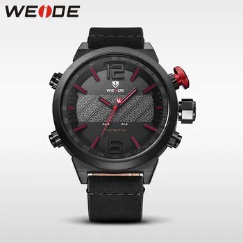 

WEIDE Watch Regolio Masculino Men Watch Digital Quartz Movement Leather Bracelet Clock Male Military Wristwatches Men's Watches