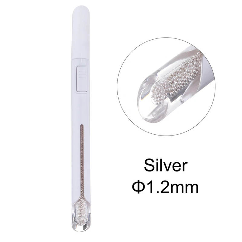 12 типов стальных бусин палочки ing Dotting Pen pick Up маленькие шарики икры аксессуары для маникюра живопись Bullion Ручка инструмент для дизайна ногтей - Цвет: Бургундия