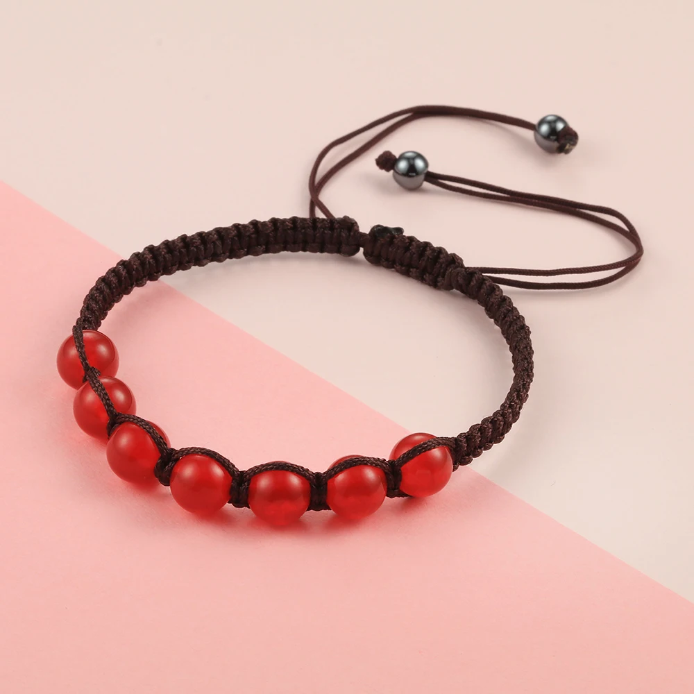 Good Lucky Bracelet Red String Braided Beads Stretch Bracelets Men