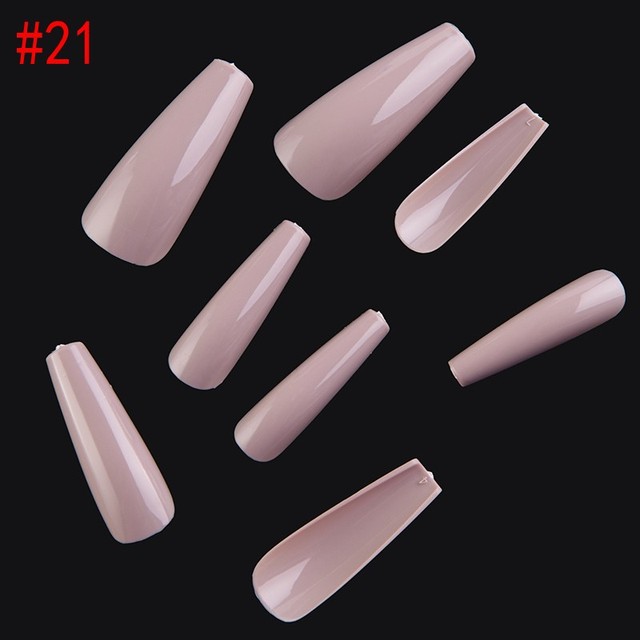 Full Cover Coffin Fake Nails Artificial Press on Nails Long Ballerina Design Clear/Natural/white False Nails Art Tips