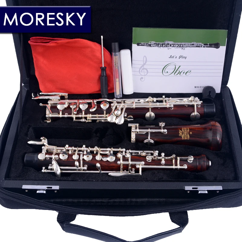 Professional C Key Oboe of Redwood Semi/Fully Automatic Cocobolo Wood Style Cupronickel Silver-Plated S8-CO