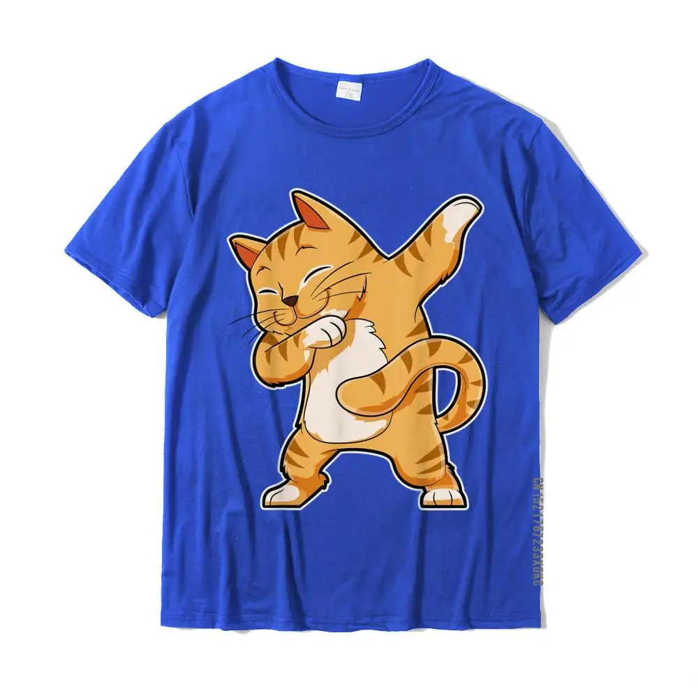 Tops T Shirt Design NEW YEAR DAY Cute Printed Short Sleeve Pure Cotton O-Neck Men T Shirt Printed Tee Shirt Drop Shipping Dabbing Cat Funny Boys Kids Girls Kitty Kitten Dab Dance T-Shirt__MZ22046 blue
