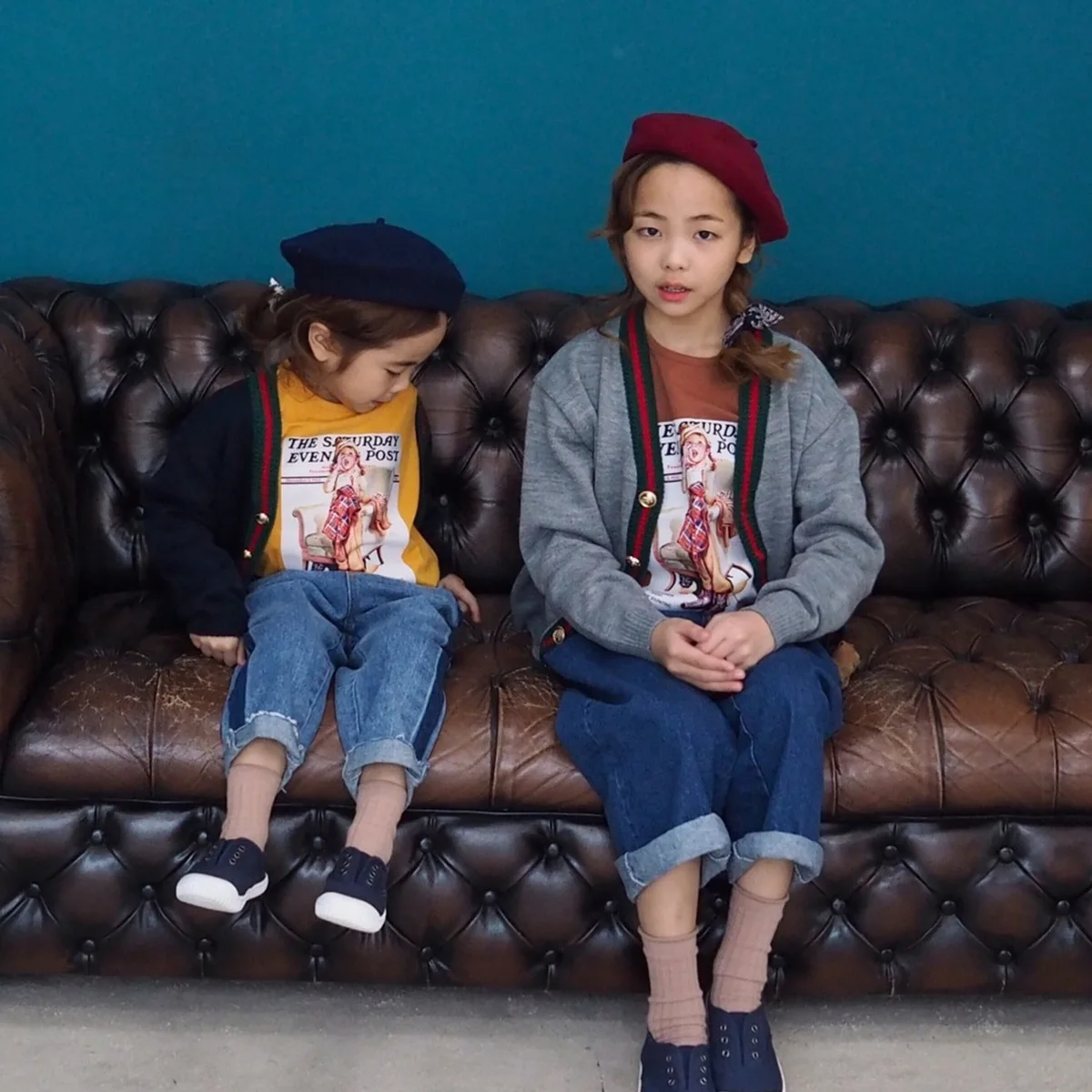 

Kids' Sweater 2019 Spring And Summer New Style College Style Sweater Children V-neck Wool Cardigan OEM