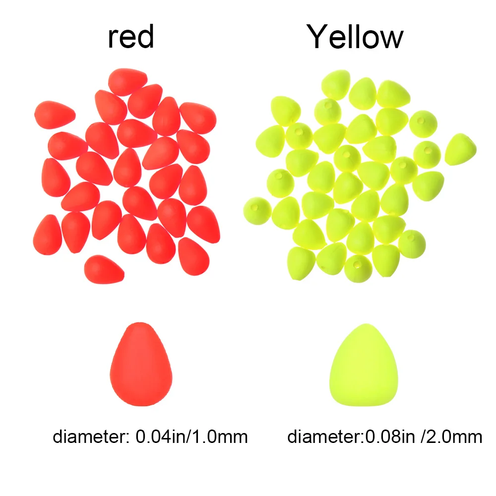 10/50/100Pc Moveable Float Tail Eye-catching Beans Sensitive Fishing Signal Sender Visualable Beans Red/Yellow Fishing Tackle fishing tackle