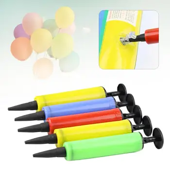 

5Pcs Portable Balloon Inflatable Toy Air Pump Plastic Hand Held Manual Inflator Useful Balloon Decoration Tool Random Color