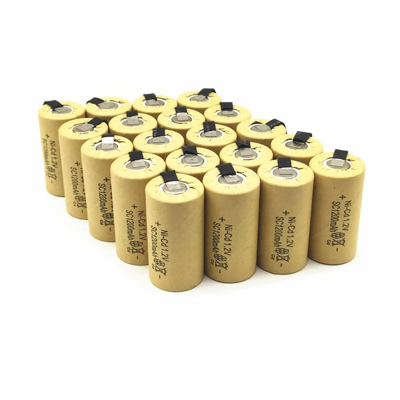 Высококачественная аккумуляторная батарея 20 шт./лот Sub Battery SC Ni-Cd 1 2 v С Tab 1200mAh для