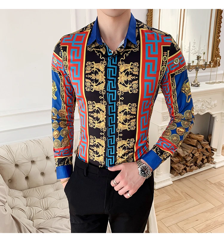 Мужская рубашка Camisa Masculina с длинным рукавом, четыре приталенных повседневных рубашки, летняя брендовая Новая мужская Клубная футболка