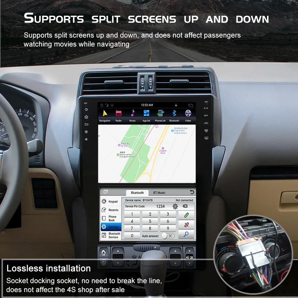 Aotsr Tesla 1" вертикальный экран Android 8,1 автомобильный DVD мультимедийный плеер gps навигация для Toyota Alphard- Wifi carplay