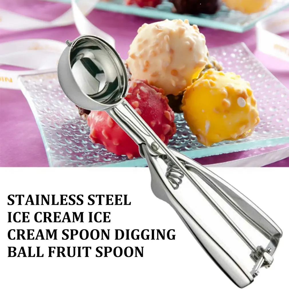 Stainless Steel Summer Ice Cream Scoop Ice Cream Spoon Ice Cream Scoop Digging Fruit Spoon Ice Cream Tableware