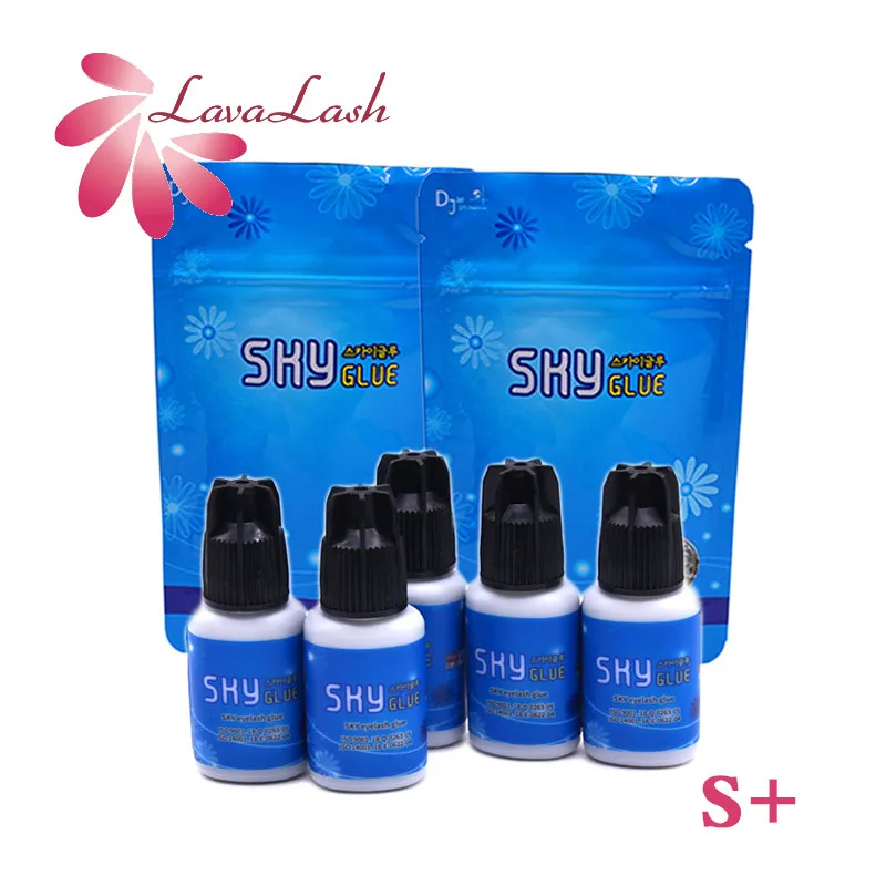 5 Bottles SKY Glue for Eyelash Extension Korea Original Sky Plus 5ml Black Cap Beauty Shop Makeups Tools Lasting Low Stimulation | Красота и