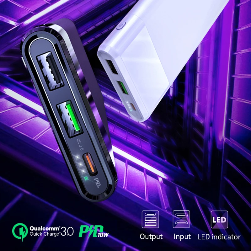 Внешний аккумулятор HOCO Mini на 10000 мА · ч 18 Вт USB Type C|Внешние аккумуляторы| |
