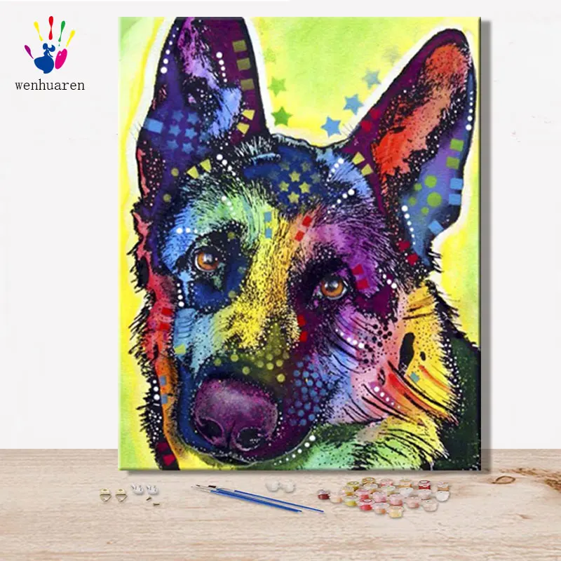 Paint By Numbes Art paint ing By Numbers цветные Животные Собака Сова Птица извращенец с цветом милое животное ручной работы Забавный подарок - Цвет: 100312
