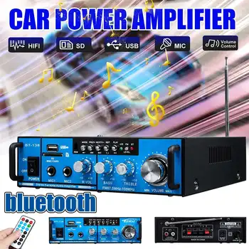 

12/220V 2CH Mini Digital bluetooth HIFI Audio Power Amplifier Home Audio Amplificador Stereo Amplifiers FM Radio USB With Remote