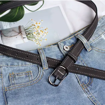 

Ladies Women Square Buckle Belt Dress Jeans Faux Leather Waistband Waist Belt TY53