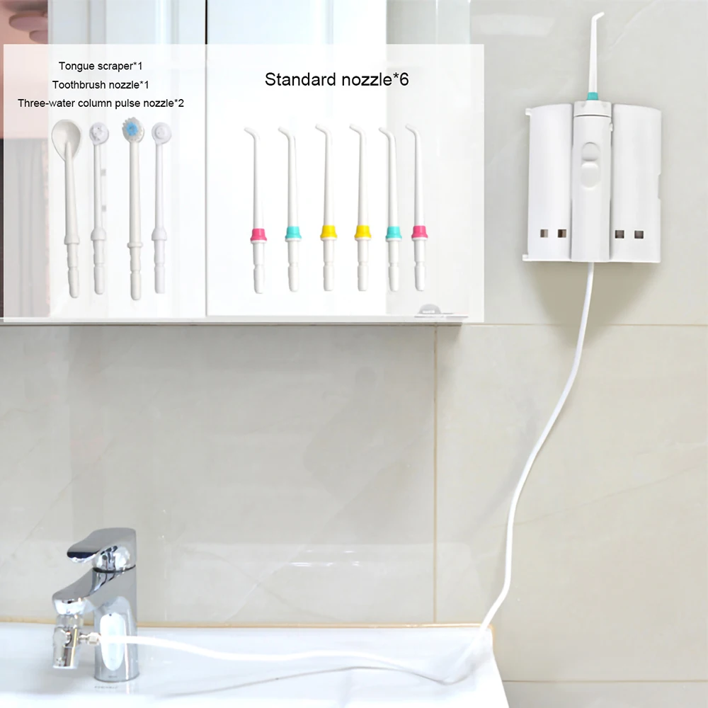 

Hot 10 Nozzle Faucet Oral Irrigator Dental Flosser Portable Water Jet Floss Toothbrush Head Tongue Cleaner Tooth Pick Irrigation
