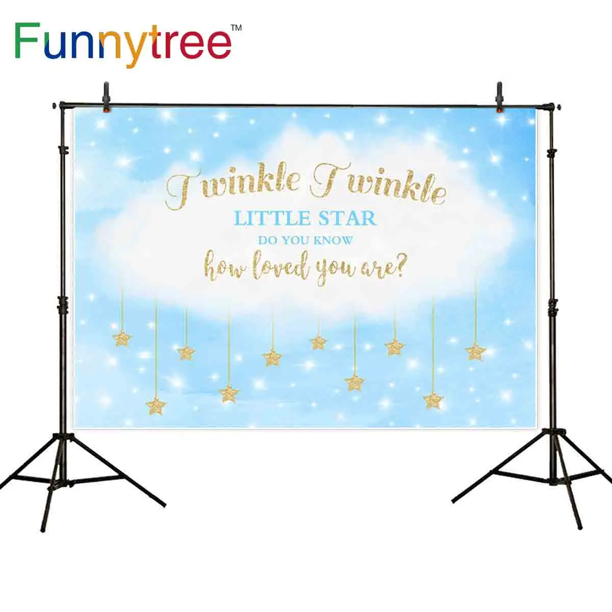 Фон Funnytree для студийной фотосъемки с мерцающими маленькими звездами для детского дня рождения