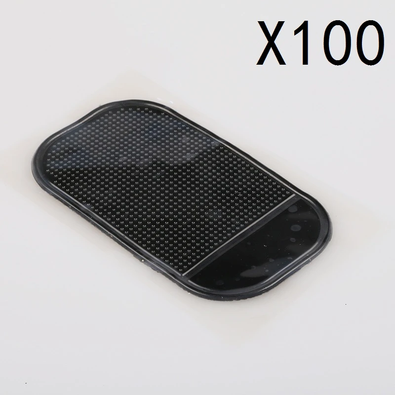 SSS#BAO car styling decoration perfume dashboard console interior accessories spider silicone phone non-slip anti-slip mat pads - Название цвета: black 100pcs