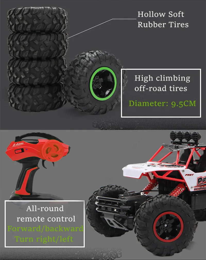 Controle Remoto Off-Road Buggy Trucks para Crianças,