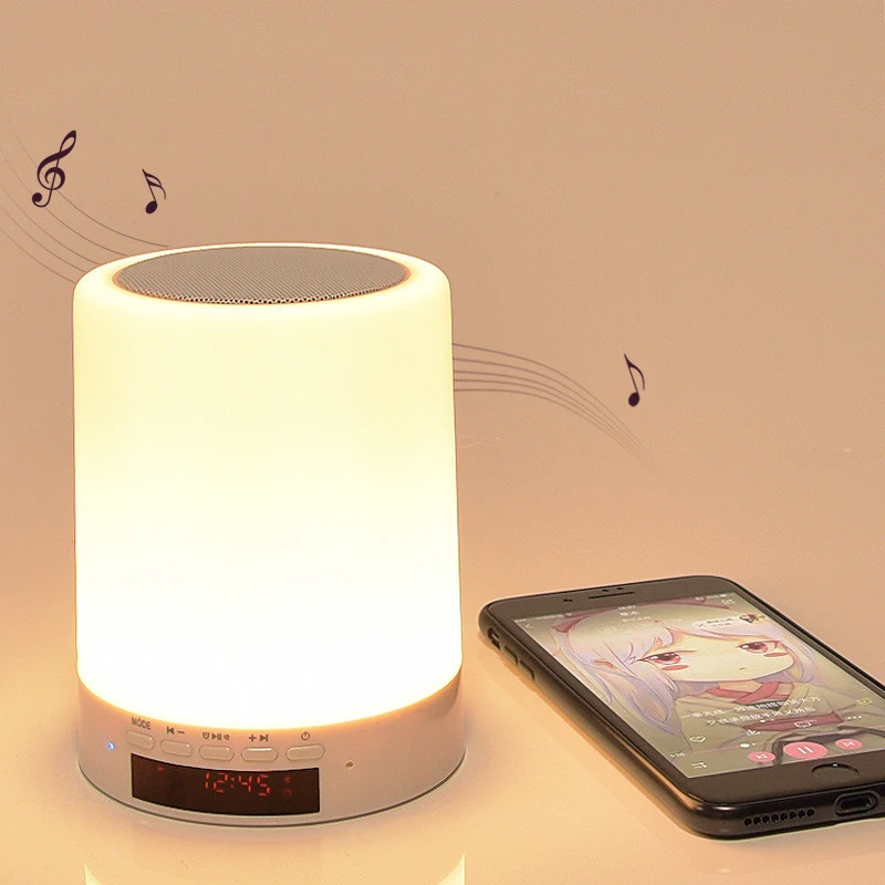 

LED Night Light Rechargeable Touch Control With Bluetooth Stereo And Alarm Function Intelligent Dimmable RGB Color Change