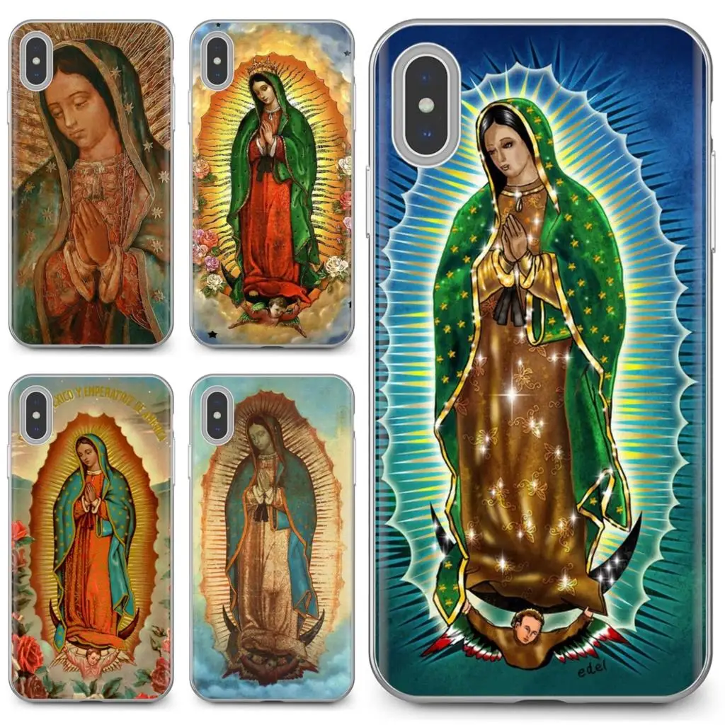 Дева де Гуадалупе Мария печать для iPhone 11 Pro 4 4S 5 5S SE 5C 6 6S 7 8X10 XR XS Plus Max iPod Touch мягкий