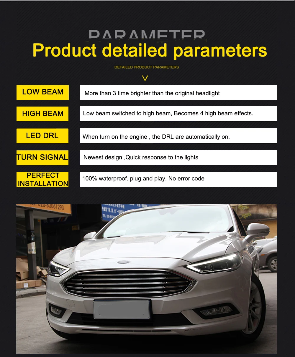 Пара для Ford Mondeo светодиодный фары- Mondeo HID фары биксеноновые фары противотуманные дневные ходовые огни динамический поворот