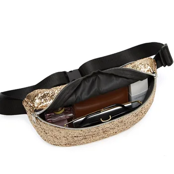 

Cool Sequin Lady's One-shoulder Waist Bag 2020 New Summer Product Shell Charm Full Chest Bag
