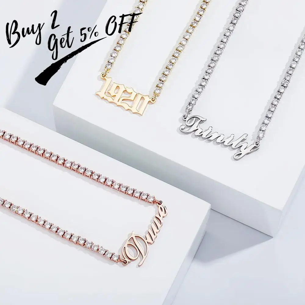 Custom Name Pendant Choker Necklace 