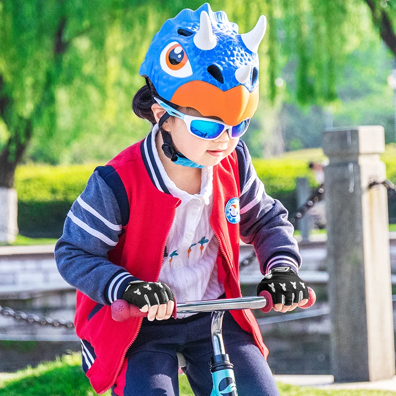 ROCKBROS Cycling Gloves For Children Summer Balance Bike Roller Skating Scooter Breathable SBR Shockproof Half Gloves Bike Equip