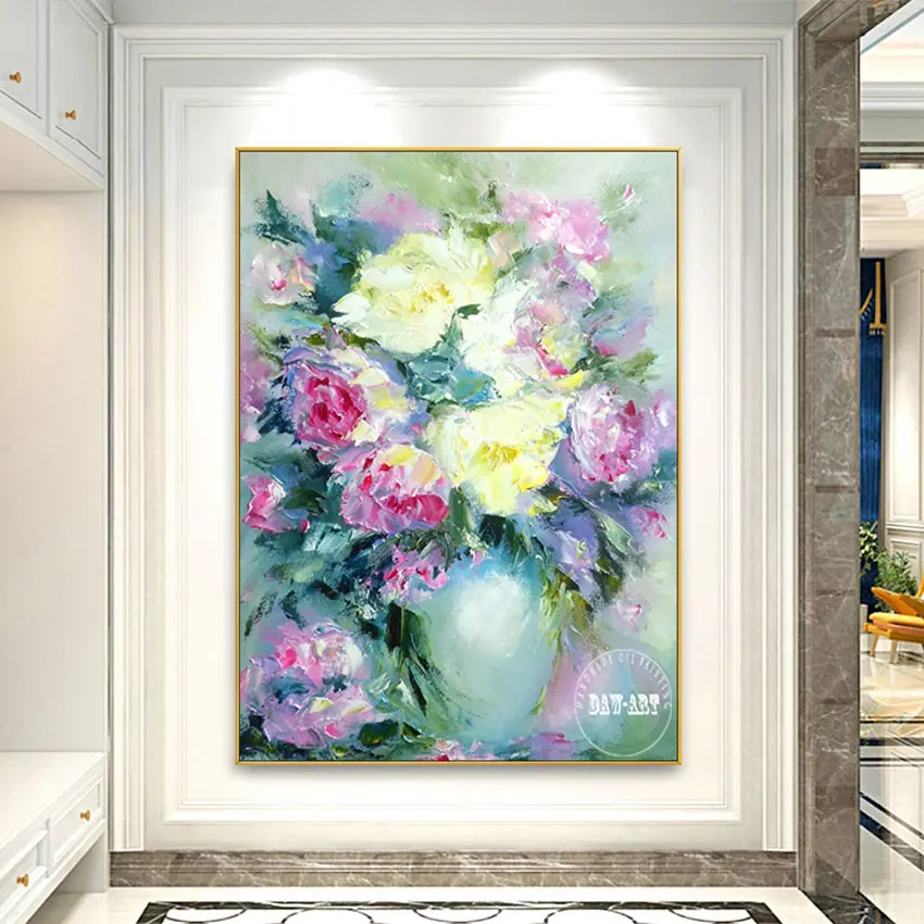 

Abstract Art Beautiful Oil Paintings Of Flowers Modern Wall Decor Accessories For Living Room Canvas China Artwork Unframed