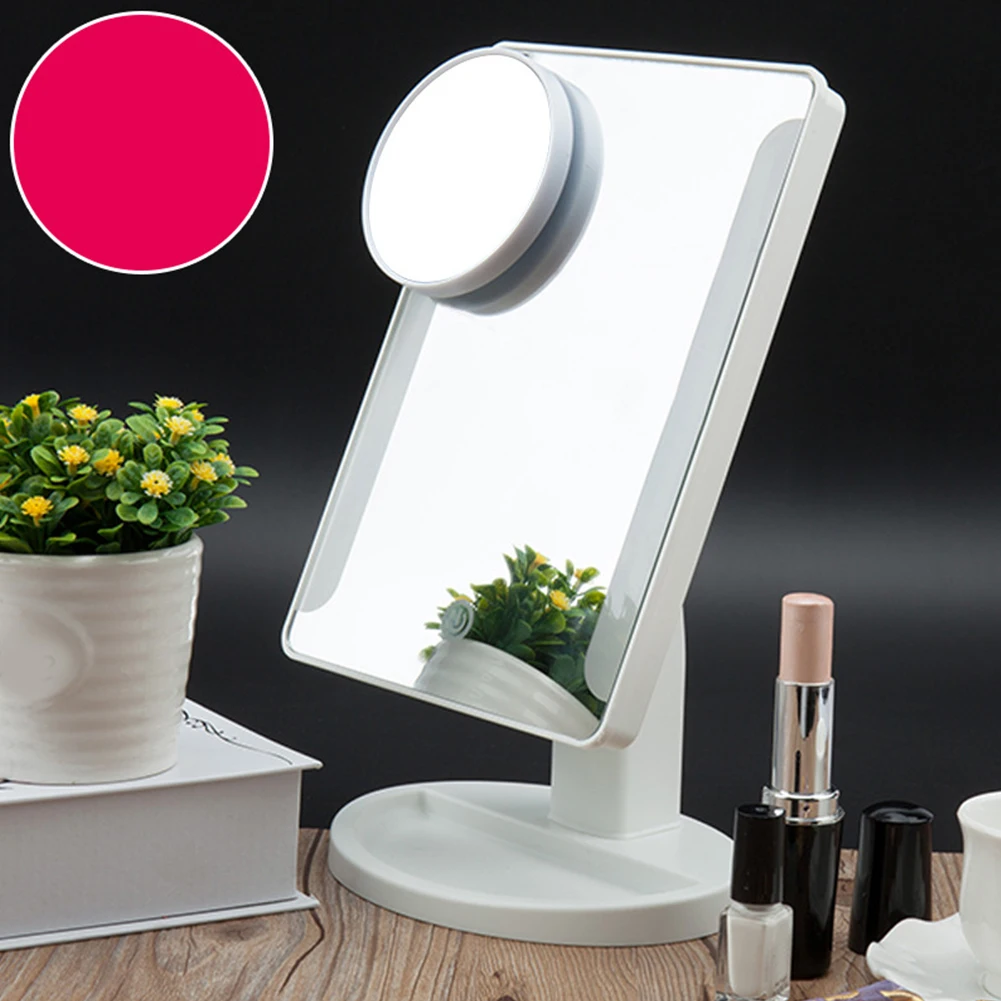 Квадратный светодиодный зеркало для макияжа, вращающееся, зарядка через usb, затемненная столешница для общежития, квартиры, одностороннее, 10x увеличительное, модная барная лампа