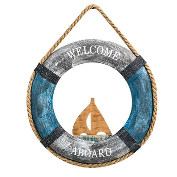 

40cm Fishing Nets Cloth Lifebuoy 1PC Mediterranean Style Swim Ring Accessorie Photo Props Nautical Decor 3D Sticker Crafts