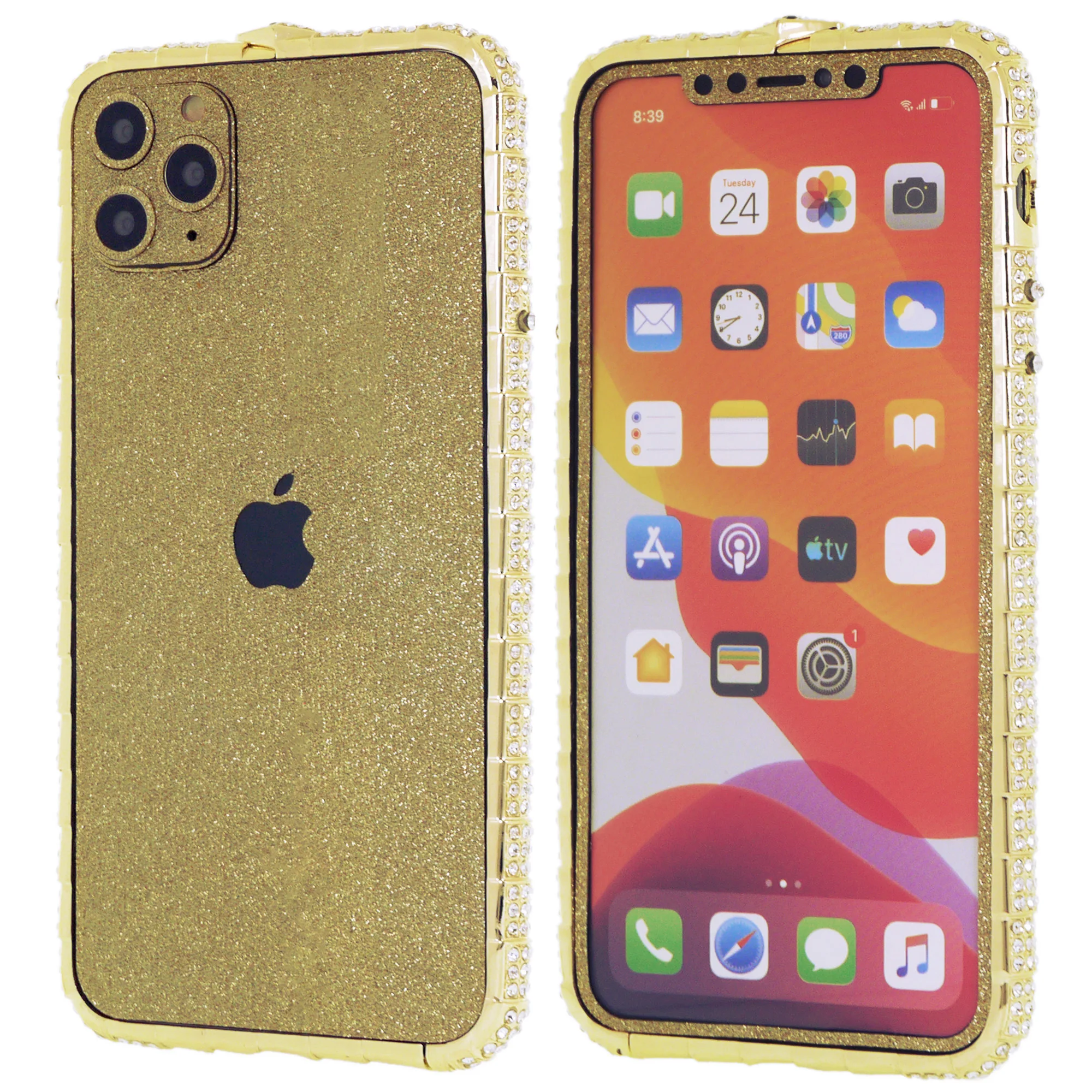Чехол для iPhone 12 11 Pro Max Mini Xs Xr X 10 8 7 Plus роскошный блестящий металлический бампер со