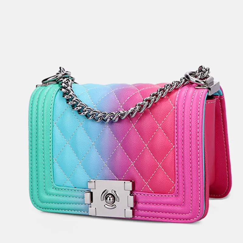 

SHUNRUYAN New Fashion Colored square bag Women Small flap Messenger Bags Ladies Bag Shoulder Bag Crossbody Bag Female